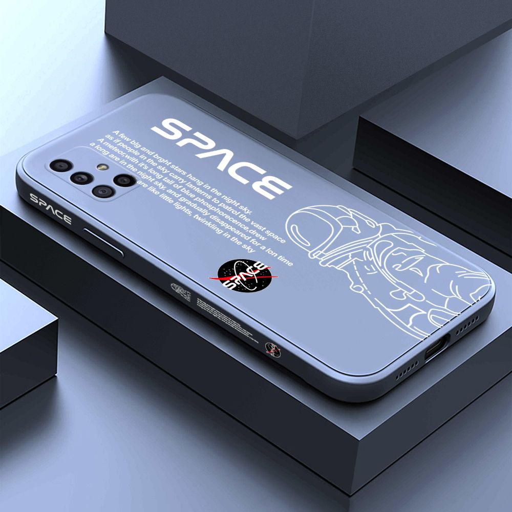 ZeroQiQi for Samsung M51 Case Planet Astronaut Phone Cover Soft Full Lens Protection Casing Ultra Thin Soft Liquid Silicone Phone Cases