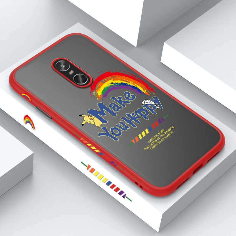 ZeroQiQi for Redmi Note 4 Case Creative Cartoon Rainbow Pikachu Side Printing Cover Frosted Ultra Thin Protective Anti Fall Phone Case