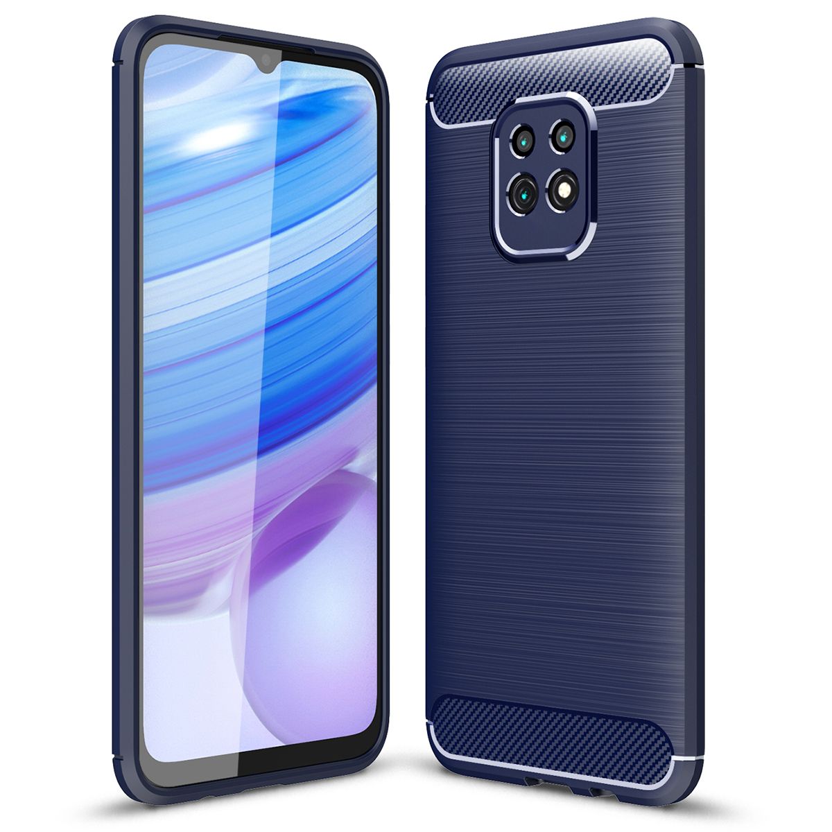 For OPPO Realme 10X 5G Carbon Fiber Skin Resilient TPU Shockproof Armor Protective Case Cover