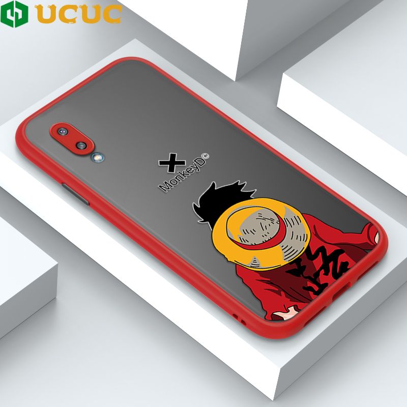 UCUC for Samsung Galaxy A02 M02 Back Cover Back Shadow Luffy Frosted Transparent Hard Phone Case Thin Shockproof Full Cover Camera Protect Case