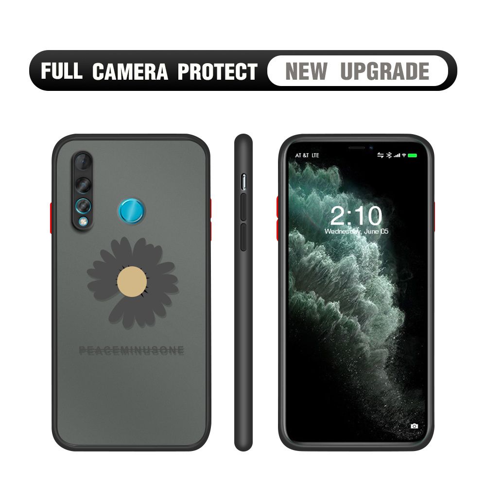 Hontinga for Huawei Nova 4 Case Daisy Flower Cover Camera Shockproof Protection Case Edge Frosted Transparent Phone Cover