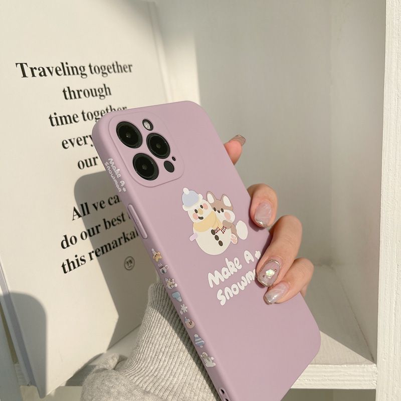 Purple Case Cute Cartoon Soft Silicone Cover Mobile Phone Protective Case