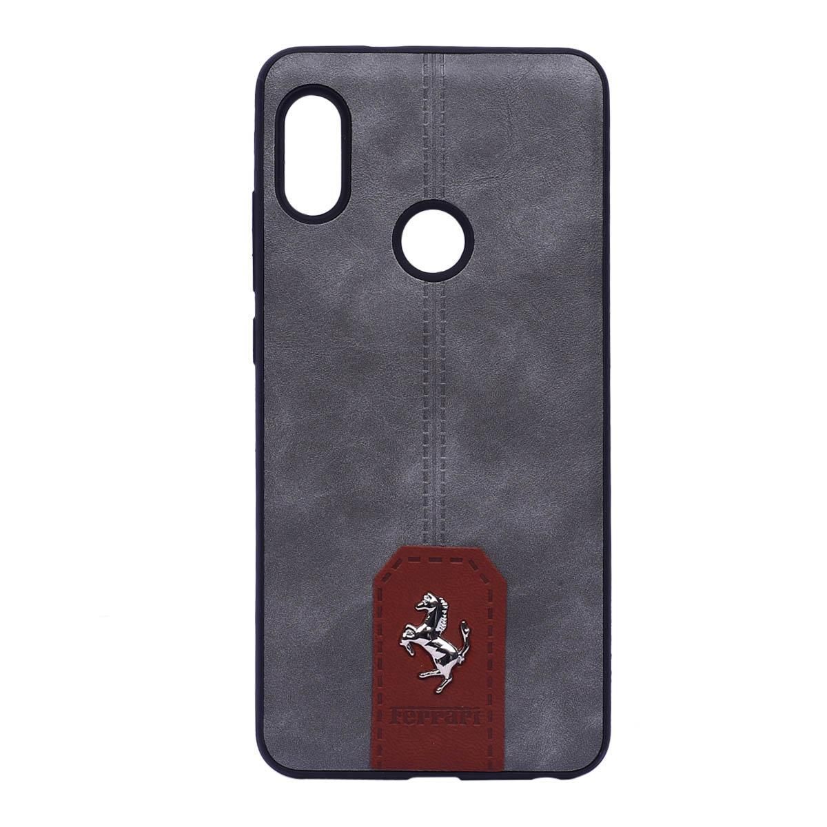 Ferrari Back Cover For Redmi 6 Pro/A2 Lite -Light Black