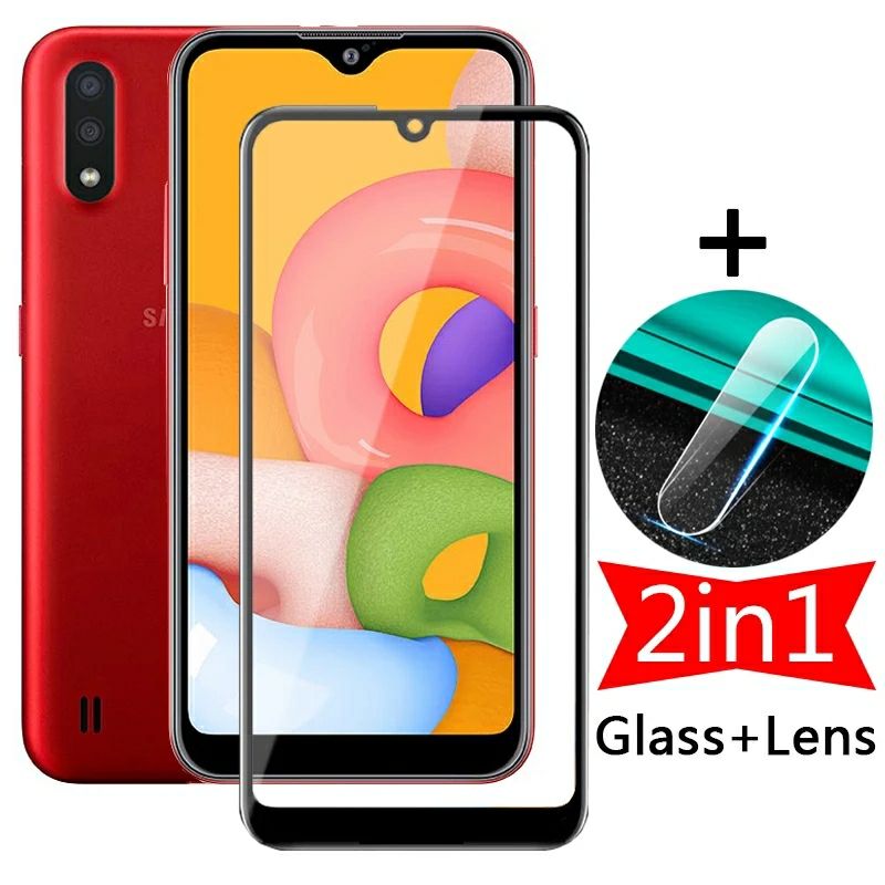 Samsung Galaxy M01 Glass Screen Protector and Camera Lens Protector
