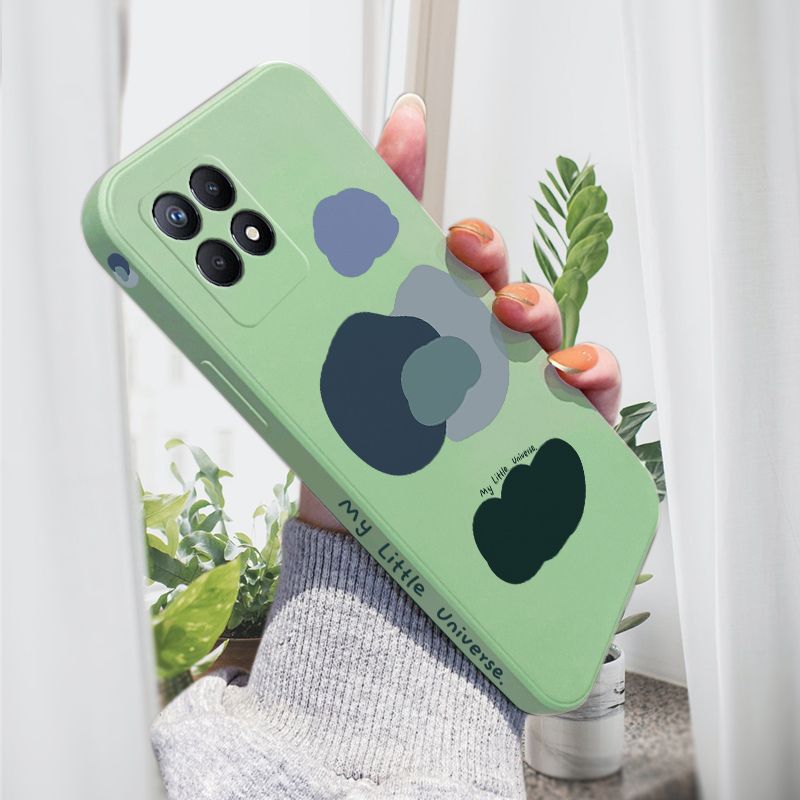 AMORVOR for Realme 8I Back Cover Color Mixture Clouds Side design Soft Case Liquid Silicone Phone Cases