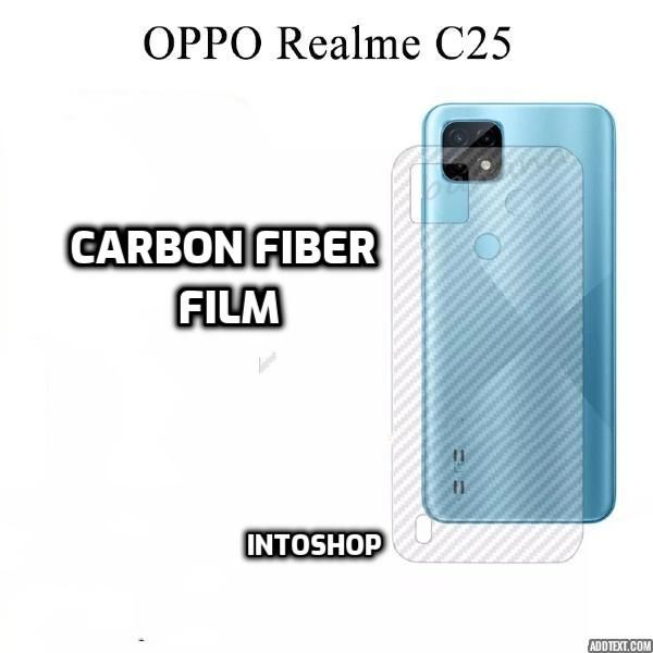 For Realme C25 Transparent 3D Carbon Fiber Back Skin Rear Screen Guard Protector Sticker