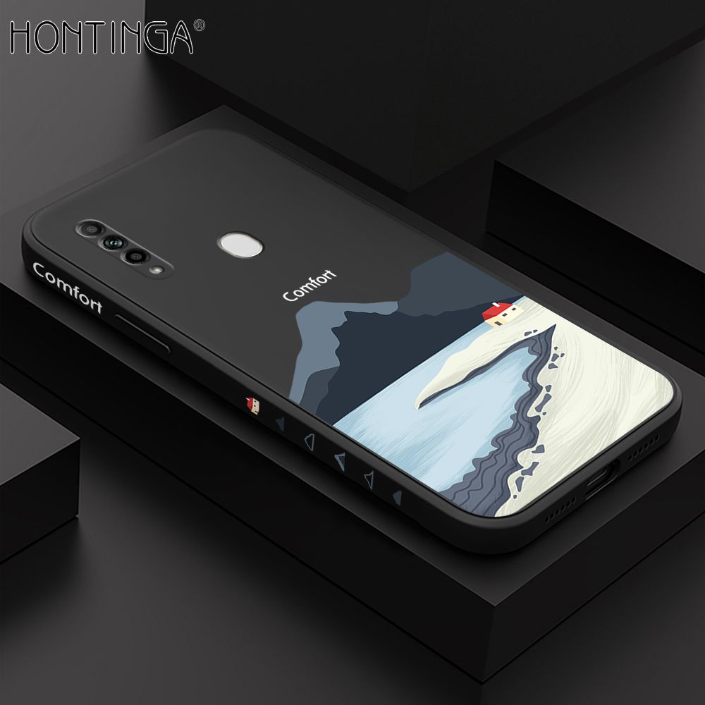 Hontinga for OPPO A31 2020 Case Side Design New Mount Back Cover Soft Square Edge Pattern Liquid Silicone Trend Phone Cases