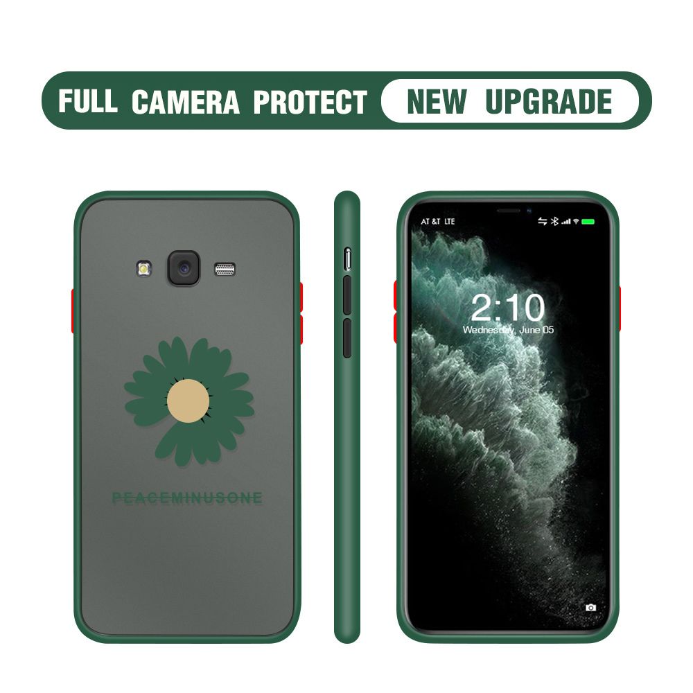 Hontinga for Samsung J5 2015 Case Daisy Flower Cover Camera Shockproof Protection Case Edge Frosted Transparent Phone Cover