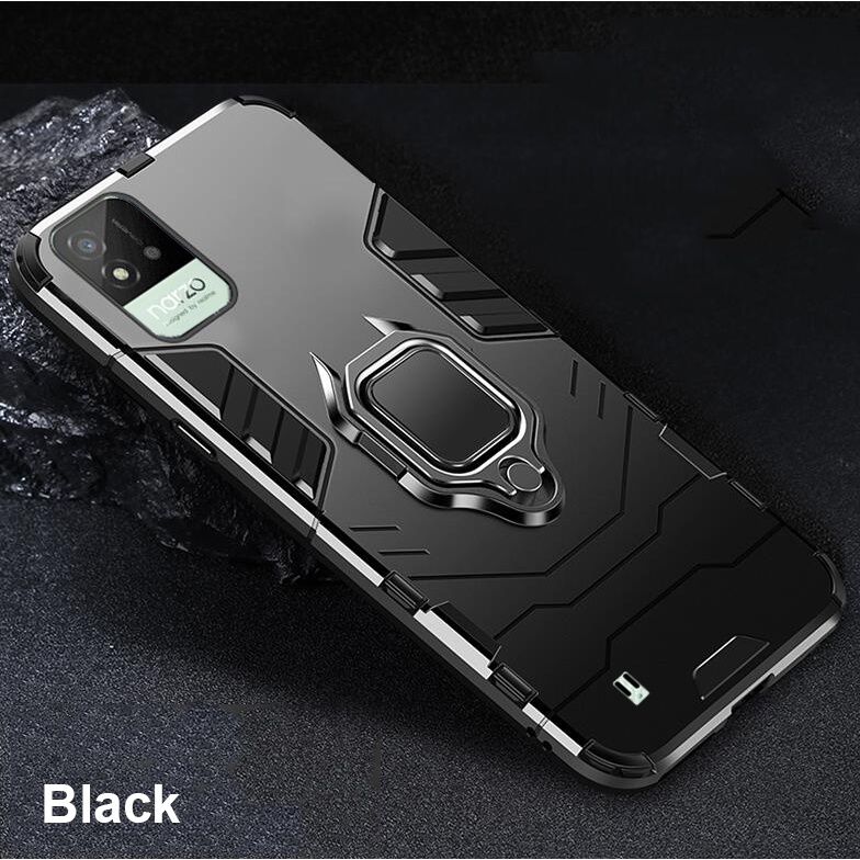 icasecover for Realme Narzo 50i Hard Case Hybrid Shockproof Car Magnetic Ring Buckle Stand Back Cover