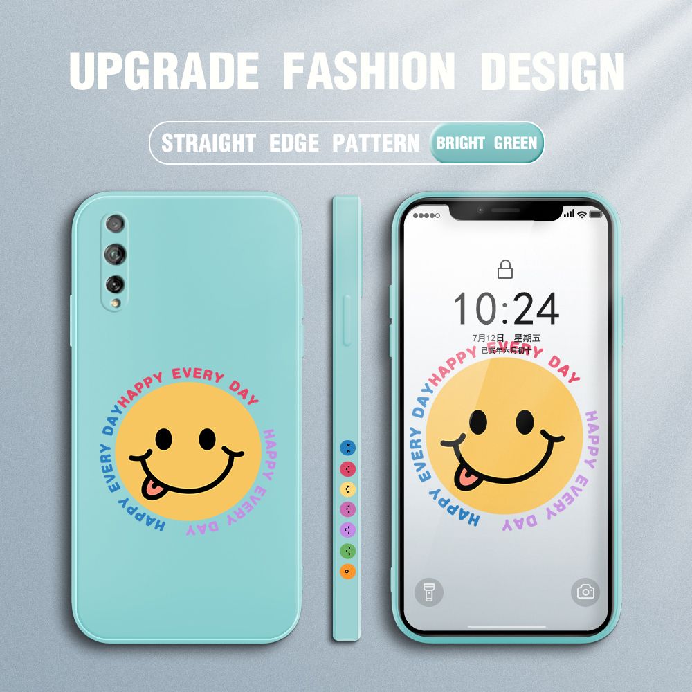 FHKL for Huawei Y8P Back Cover Cartoon Smile Side design Soft Case Multicolor Liquid Silicone Phone Cases