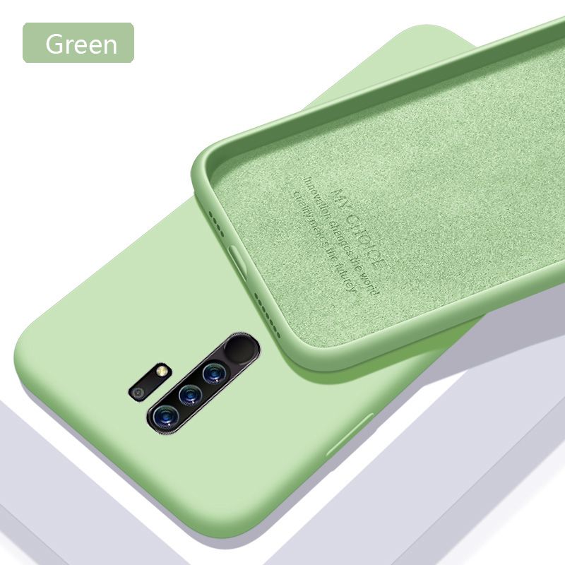 Biruiqu For Redmi 9 9A Case Liquid Silicone Soft Rubber Shockproof Cover