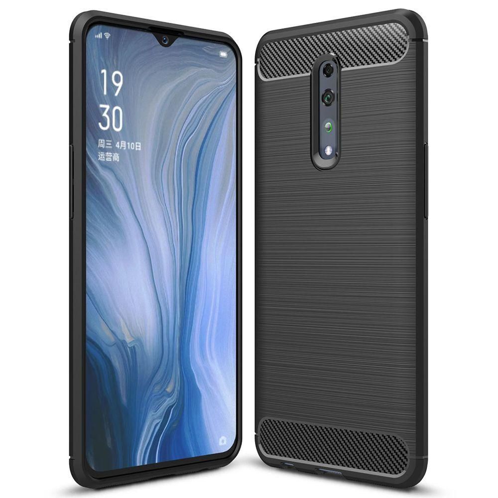 For Oppo Reno Z Case Carbon Fiber TPU Shockproof Soft Silicone Phone Cover