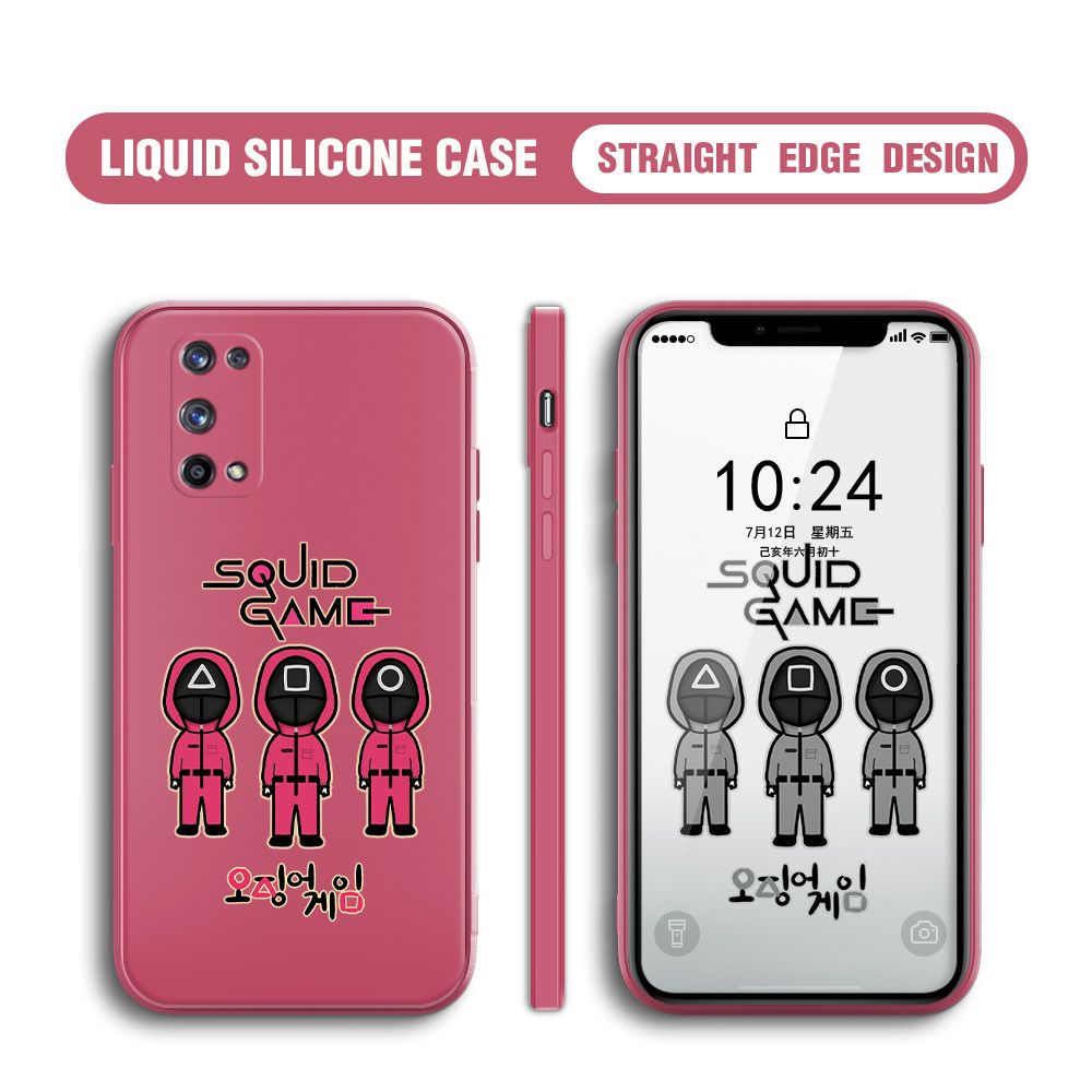 UCUC for Realme 7 Pro Case Trend Cartoon Korean Squid Phone Cover Liquid Silicone Case Phone Protective Case