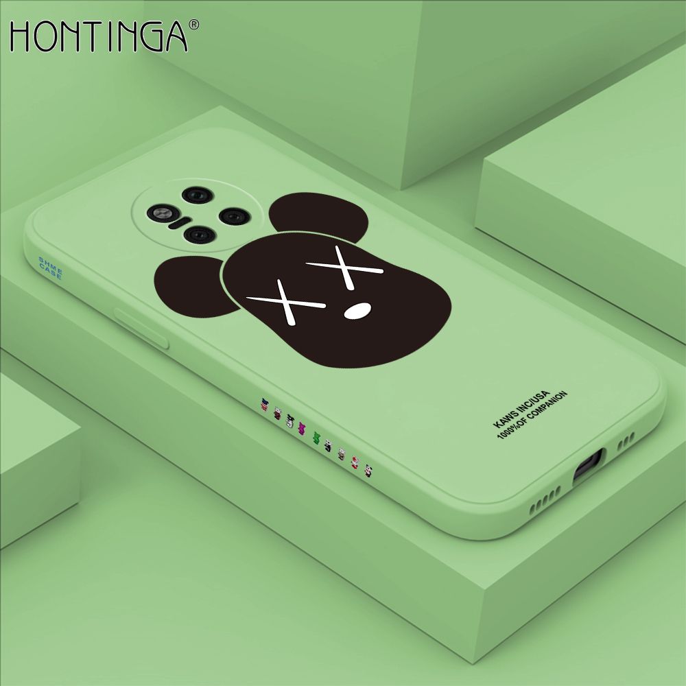 Hontinga for Huawei Mate20 Pro Case Side Design Violent Bear Head Back Cover Soft Square Edge Pattern Liquid Silicone Trend Phone Cases