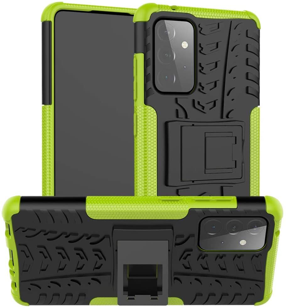 Galaxy A72 5G Case, Shockproof Hybrid Slim Dual Layer Rugged Rubber Hybrid Hard/Soft Impact Armor Defender Full Body Protective Case with Kickstand for Samsung Galaxy A72 5G 6.7#34;