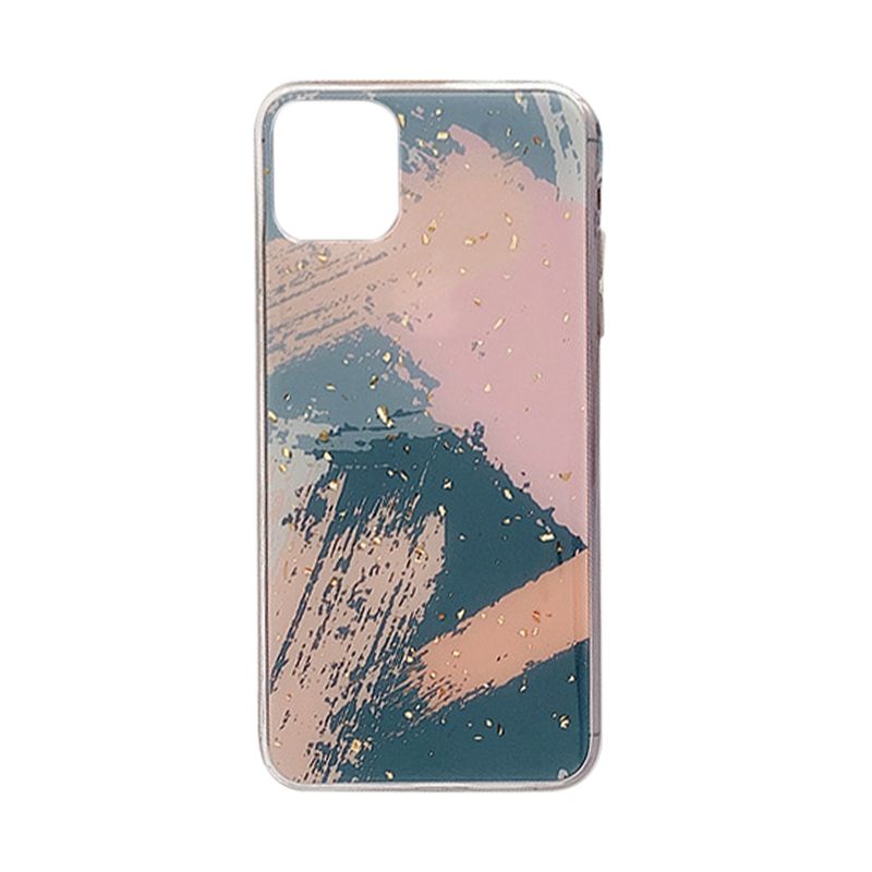 Pink Watercolor Pattern Anti-Fall Protection Mobile Phone Case with Ring Stand for iPhone 12