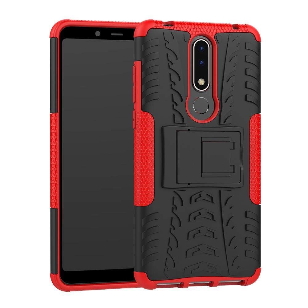 For Nokia 3.1 Plus Dual Layer Heavy Duty Armor Tough Hybrid Shockproof Stand Protective Case Cover