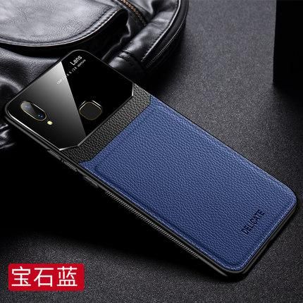 Case For Vivo V9 / Vivo Y85 Leather Mirror Tempered Glass Shockproof Phone Back Cover