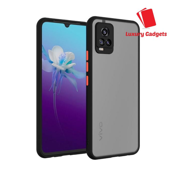 For vivo V20 / V20 2021 - Luxury Camera Protective Shockproof and Smoky Transparent Premium Back Cover