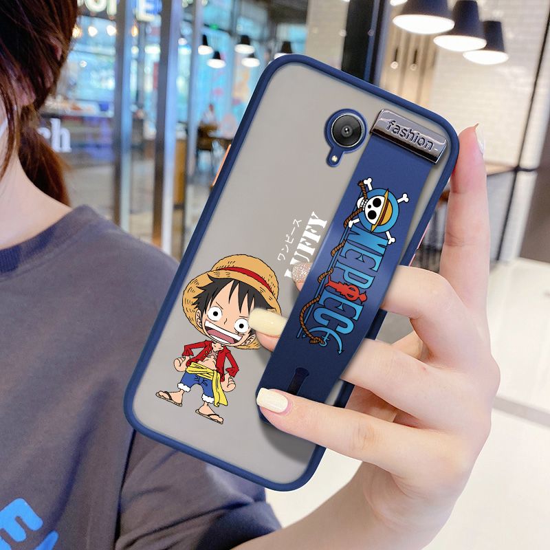 UCUC for Xiaomi Redmi Note 2 Wrist Strap Case Anime One Piece Luffy Wristband Printing Cover Shockproof Frosted Phone Case