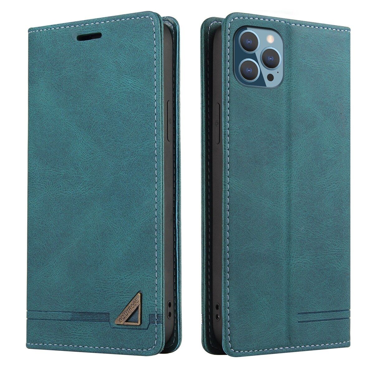 Retro Leather Wallet Foldable Built-in Card Slot and Magnetic Closure Protective Cover For iPhone 13 Pro Phone Cover Case