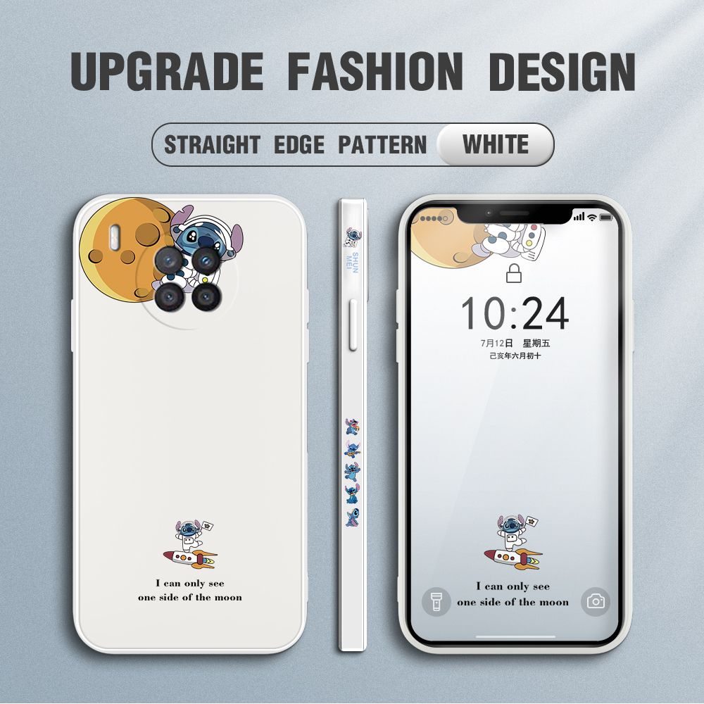 Jizetin for Huawei Nova 8i / Honor 50 Lite Case Side Design Phone Cover  Astronaut Stitch Cover Square Edge Pattern Liquid Silicone Trend Case