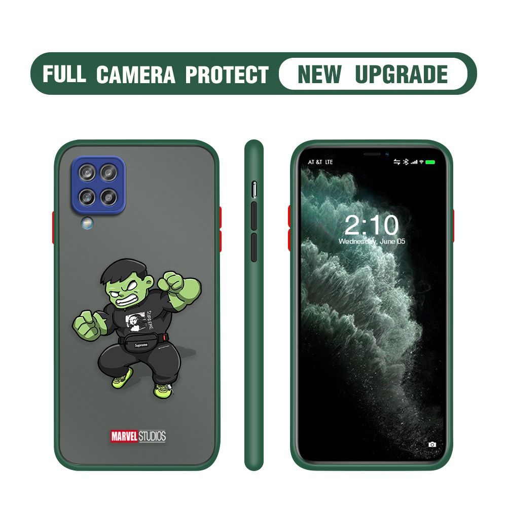 Hontinga for Samsung Galaxy A12 4G / 5G  M12 Case Cartoon For Boys Camera Shockproof Protection Casing Edge Frosted Transparent Phone Cover