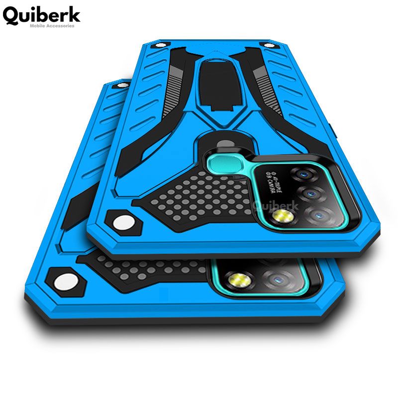 Quiberk for Infinix Smart 5 Phone Case Hard Bracket Ring Shockproof Invisible Foldable Bracket Protective Shell