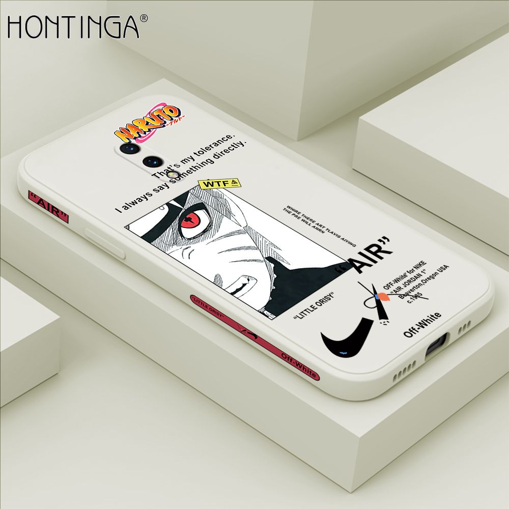 Hontinga for OnePlus 7 Case Side Design New Anime Naruto for Boys Back Cover Soft Square Edge Pattern Liquid Silicone Trend Phone Cases