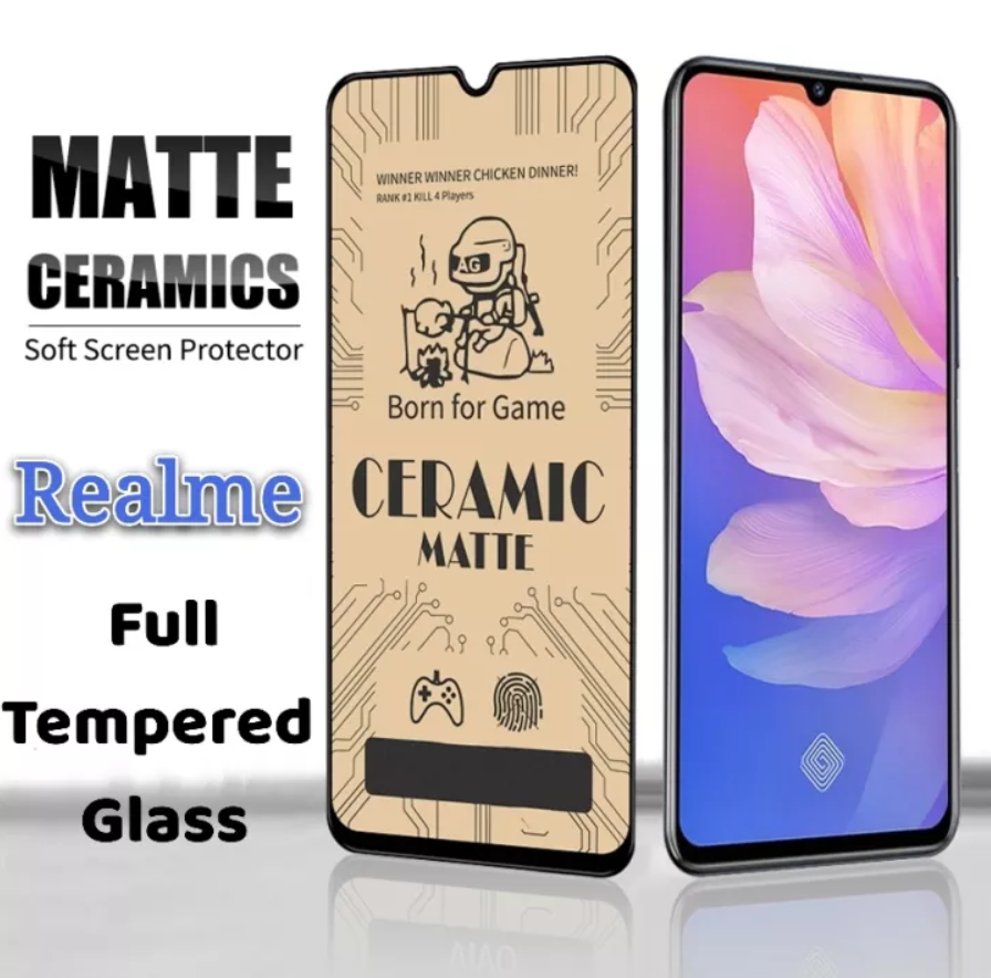 For Realme C25y 9D Ceramic Matte Gaming Screen Protector Full Anti-Fingerprint