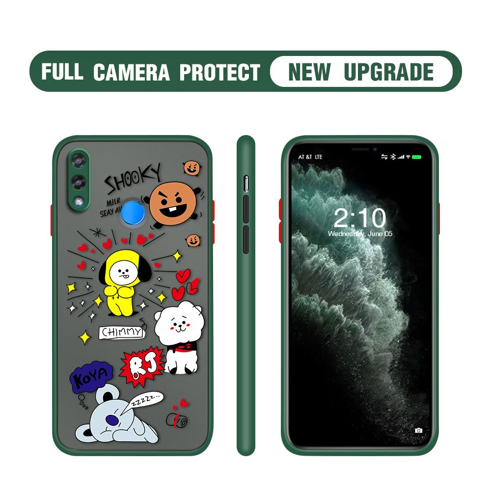 Hontinga for Huawei Nova 3I Case Cute Cartoon Animals Camera Shockproof Protection Casing Edge Frosted Transparent Phone Cover