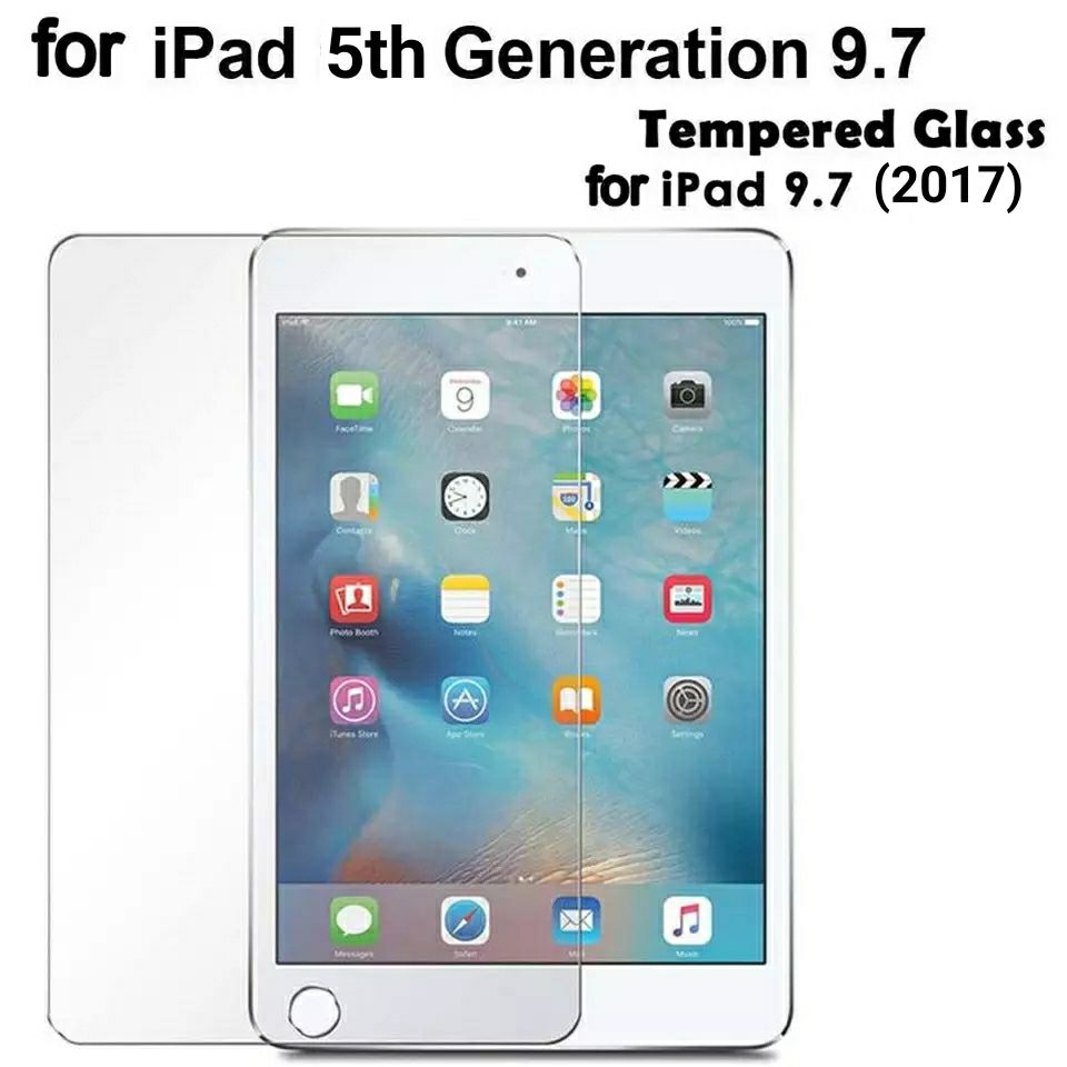 HD Tempered Glass Screen Protector for Apple iPad 5th Generation 2017 A1823, A1822
