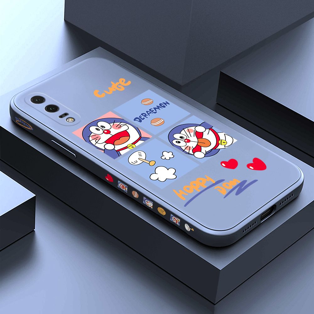 Hontinga for Huawei P20 Case Side Design Cartoon Cute Cat Back Cover Soft Square Edge Pattern Liquid Silicone Trend Phone Cases