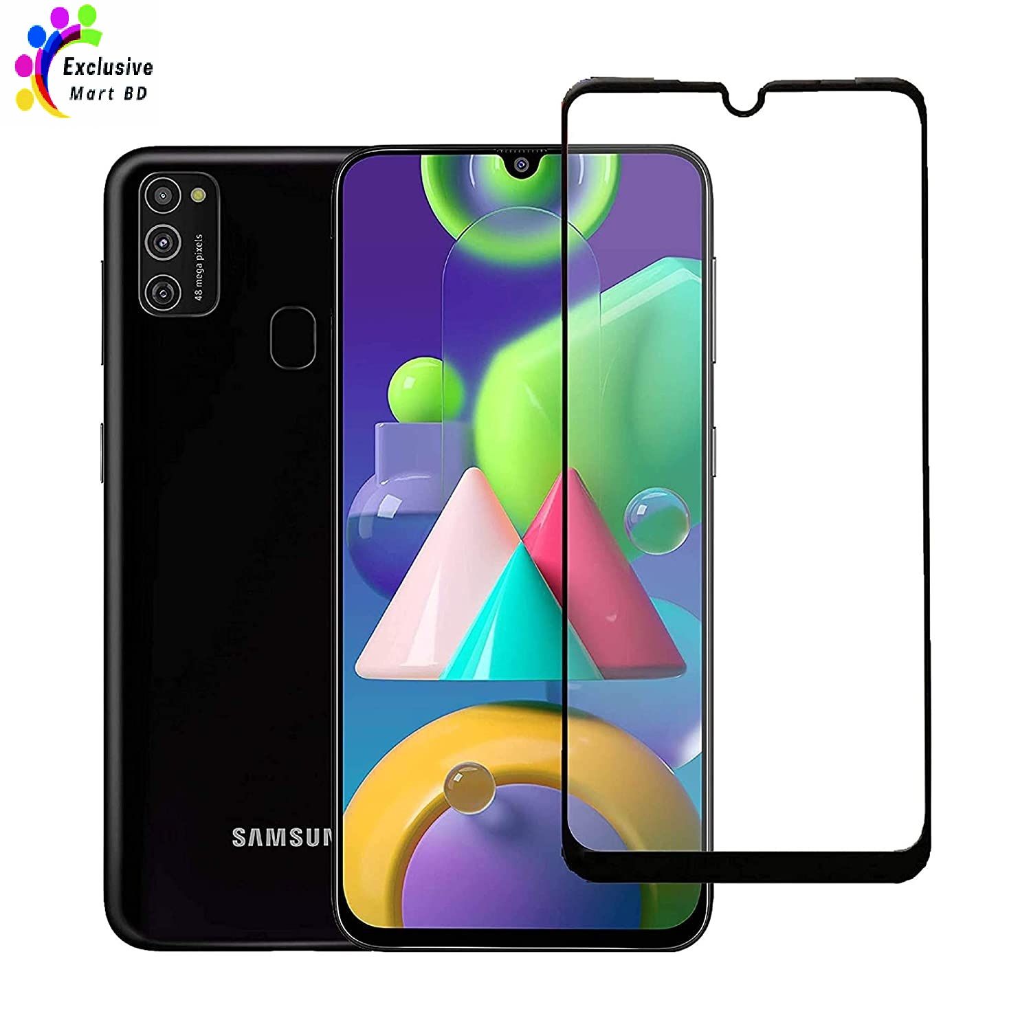 Samsung Galaxy M21 Tempered Glass Screen Protector 6D/9D/11D - Black