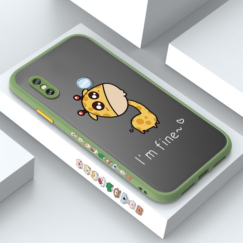 ZeroQiQi for Redmi Note 5 Pro Case Cute Funny Giraffe Side Printing Cover Frosted Ultra Thin Protective Anti Fall Phone Case