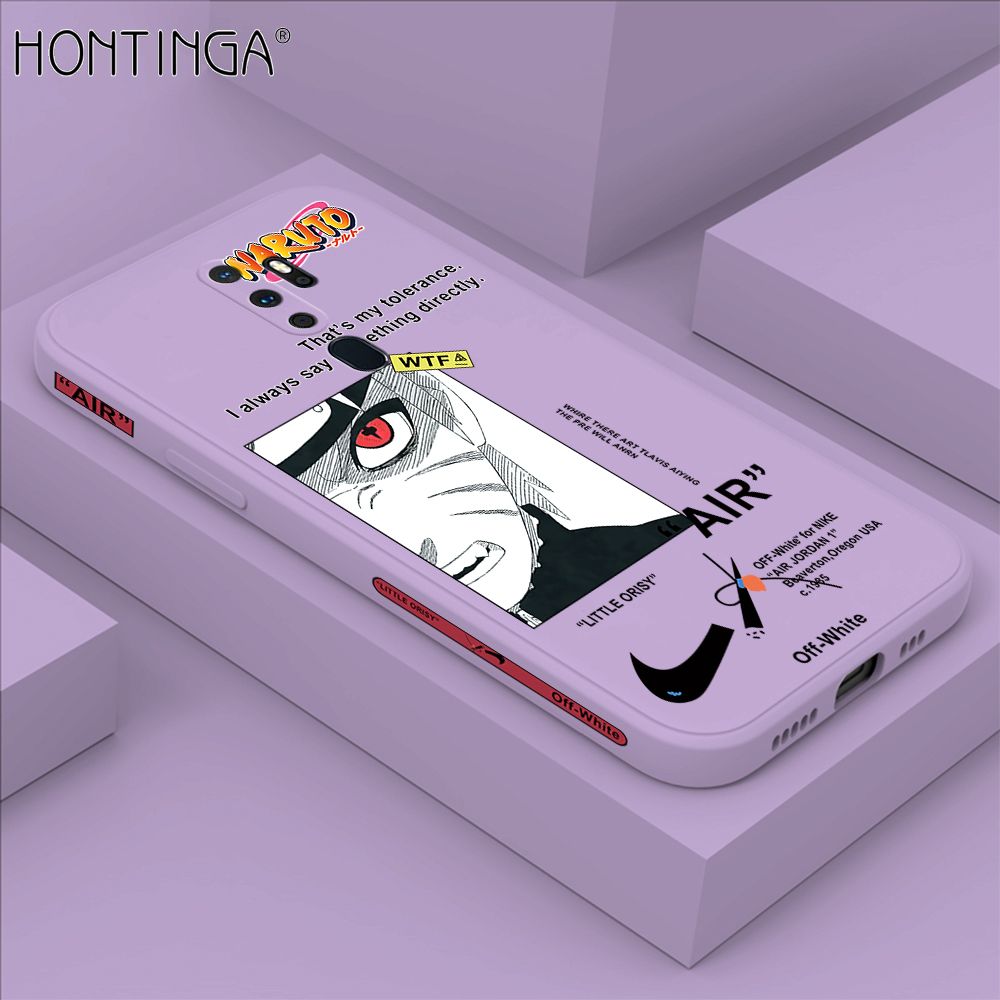 Hontinga for OPPO A5 2020 / A9 2020 Case Side Design New Anime Naruto for Boys Back Cover Soft Square Edge Pattern Liquid Silicone Trend Phone Cases