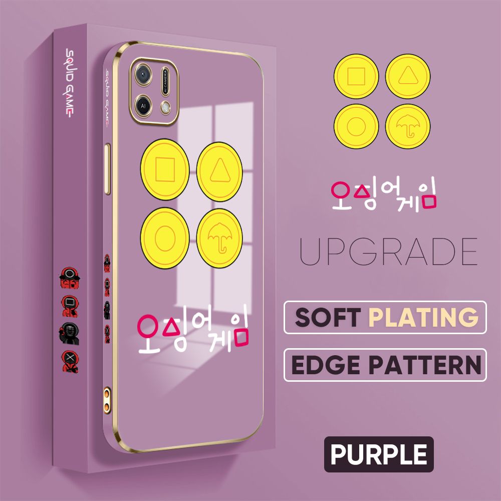 TA for OPPO A16K A16E Back Cover Sugar Game Luxury 6D Plating Case Side Pattern Soft Silicone Square Phone Case