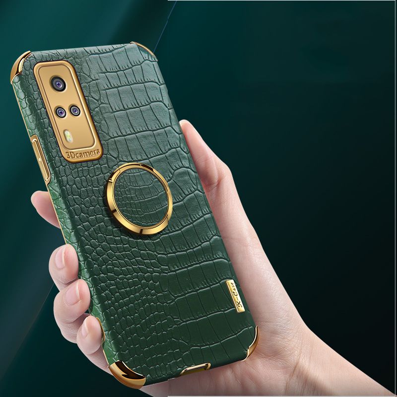 For Vivo Y51 case Crocodile Pattern Leather Back Cover cases Ring Stand Holder Cover Vivo Y51 Phone cover
