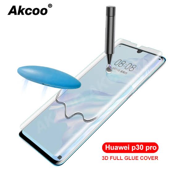 Huawei P30 Pro Clear Curved UV Liquid Full Glue Tempered Glass