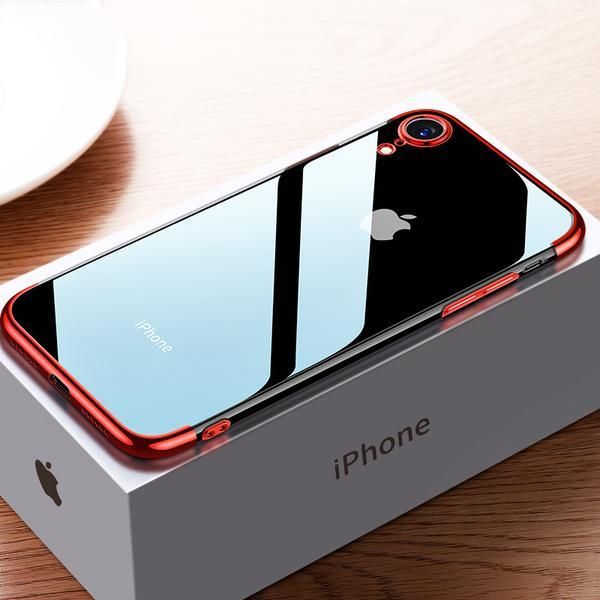 Tpu Back Cover for iPhone XR - Transparent and Red