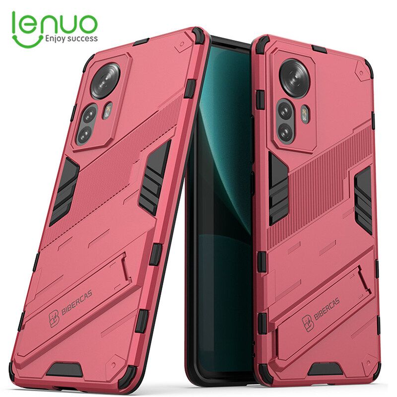 Lenuo Punk-Casing For Xiaomi 12 Pro / 12S Pro Back Cover Eight-Color Anti-Fall And Anti-Slip Phone Bracket Lens Protection Cover Lovers Case