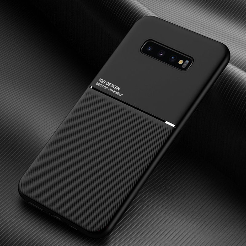 For Samsung Galaxy S10+ Case Slim Silicone Softcase Camare Protection Back Cover Texture Casing Compatible with Magnetic Car Holder