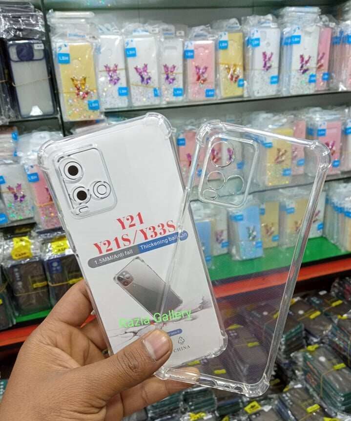 Vivo Y21/ Vivo Y21s/ Vivo Y33s Shockproof Soft Clear Transparent Silicone Back Cover - Camera