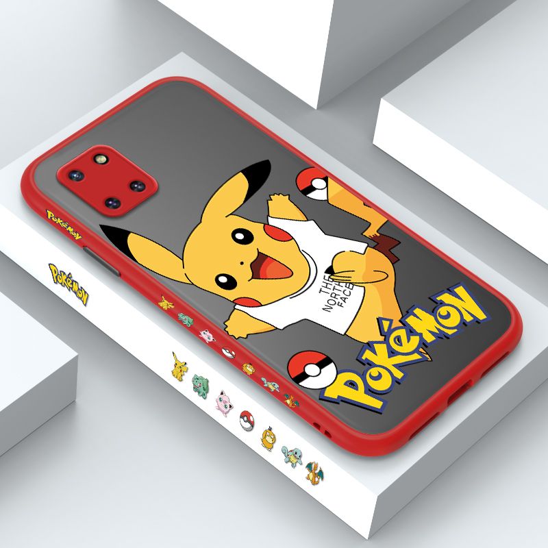 ZeroQiQi for Samsung Note 10 Lite Case White Clothes Pikachu Side Printing Cover Frosted Ultra Thin Protective Anti Fall Phone Case