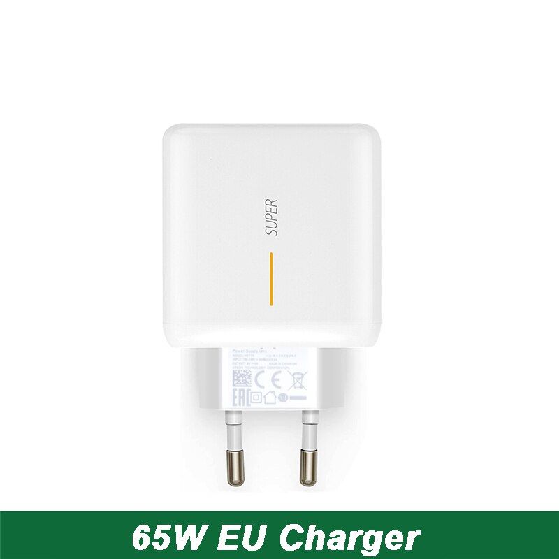 65W Supervooc 2.0 Fast Charger For OPPO Find X2 Pro Reno 5 5G 3 4 Pro Ace 2 X20 X2 Realme X50 Pro RX17 Pro 1M USB Type-C Cable