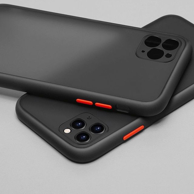 Luxury Contrast Color Frame Matte Phone Case for iPhone 11 13 Pro 11Pro X XS XR Max 12 8 7 6 6S Plus Protection Back Cases Cover