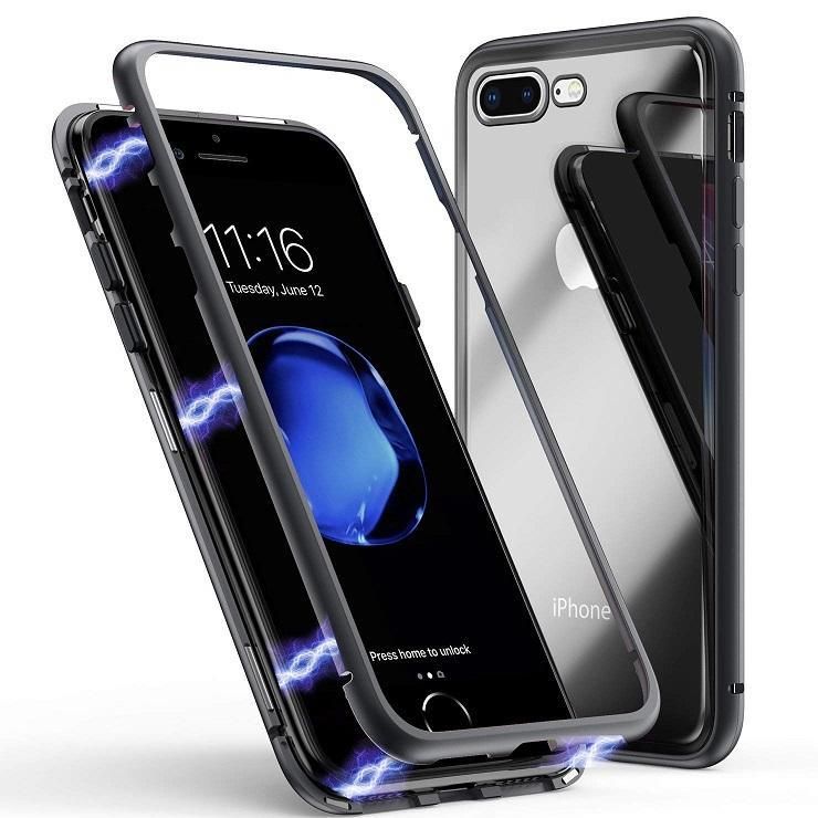 iphone 7 plus 360 Magnetic Metal Tempered Glass Cover