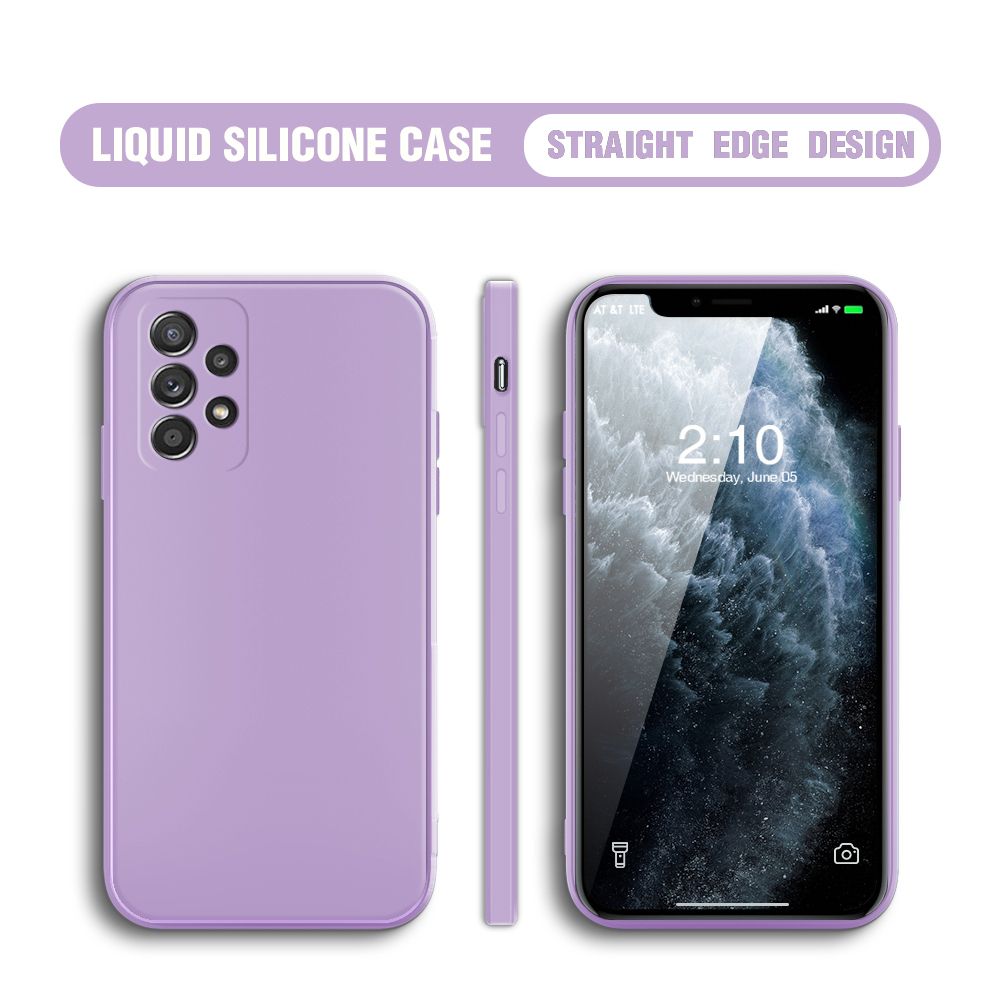 Jizetin for Samsung A52 Case Thin Soft Luxury Square Liquid Silicone Phone Case Candy Cover