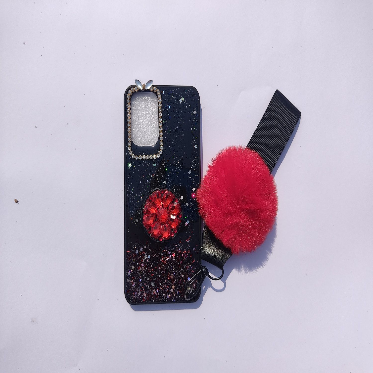 For Redmi note 10 pro / note 10 pro max mobile back cover and case with pom pom and scoot