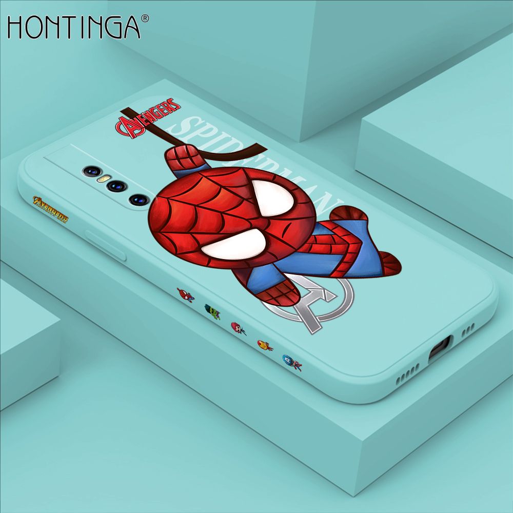 Hontinga for Vivo V15 Pro Case Side Design Cartoon Little Spider Back Cover Soft Square Edge Pattern Liquid Silicone Trend Phone Cases